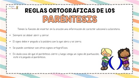 Carteles Did Cticos Reglas Ortogr Ficas De Los Par Ntesis