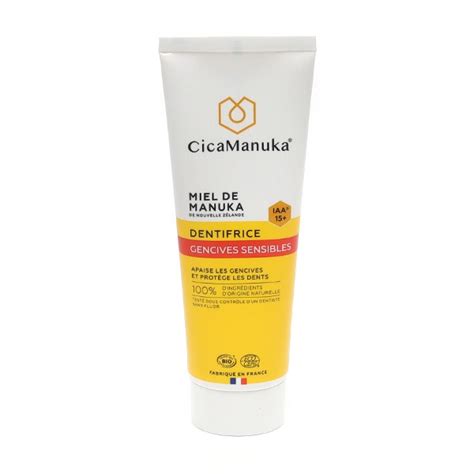 CicaManuka Dentifrice Gencives Sensibles Bio Sans Fluor Miel De Manuka