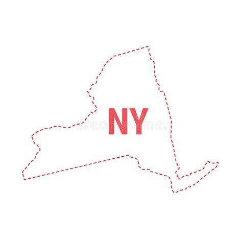 Borde De Puntos Del Mapa De Estados De Ee uu De Nueva York Ilustración