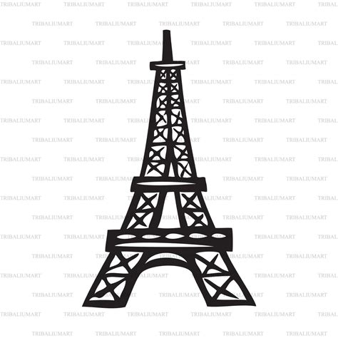 Eiffel Tower Cut Files For Cricut Clip Art Silhouettes Eps Svg Pdf