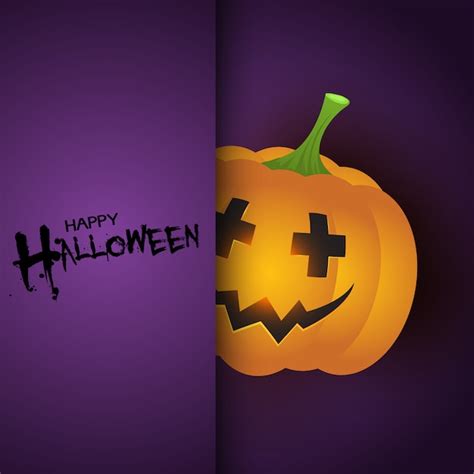 Fondo De Halloween Con Calabaza Linda Vector Gratis