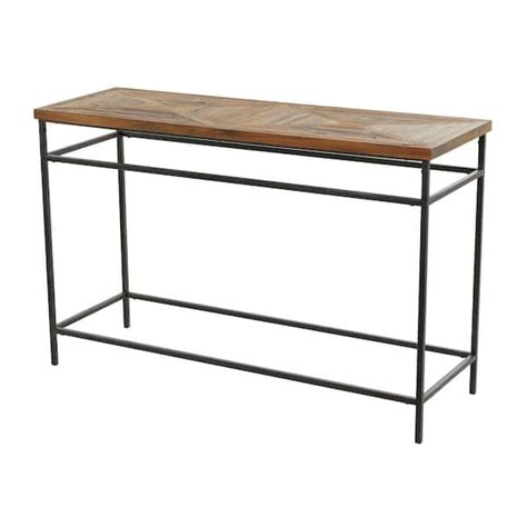 Litton Lane 48 In Black Extra Large Rectangle Metal Console Table With