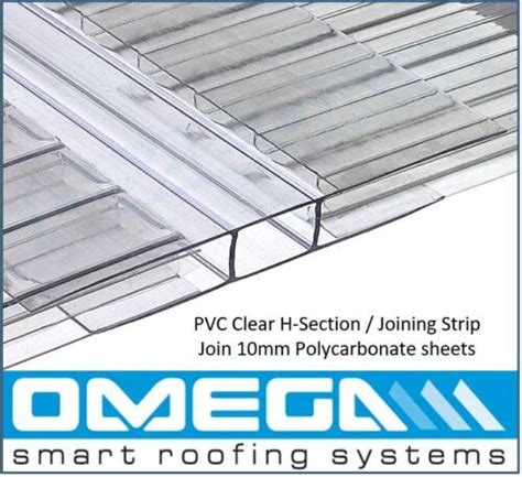 Mm H Section Joining Strip For Polycarbonate Clear Various Lengths