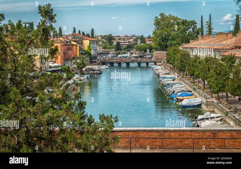 Peschiera Del Garda Town With Harbor And Boats View Garda Lake Veneto