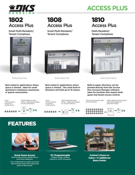 DoorKing Catalogs Access Plus Telephone Entry Systems ARCAT