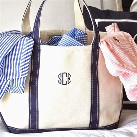 Ll Bean Tote Monogrammed Canvas Tote Monogram