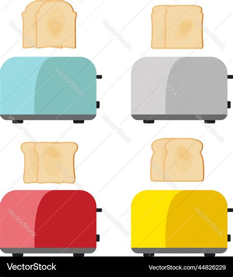 Toasted Bread Slices And Toasters Royalty Free Vector Image