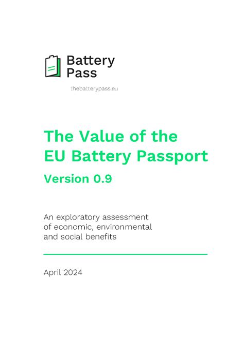 Battery Passport Value Assessment Acatech National Academy Of Science And Engineering