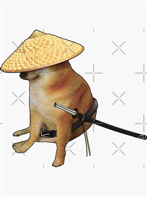 "cheems samurai doge meme thots hunter " Sticker for Sale by Sikee ...