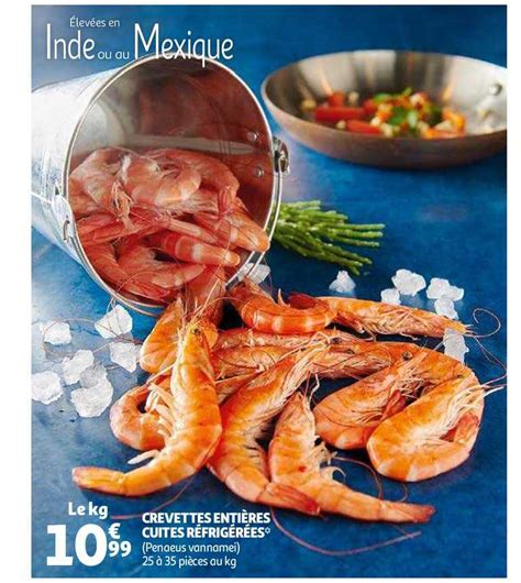 Promo Crevettes Enti Res Cuites R Frig R Es Chez Auchan Icatalogue Fr