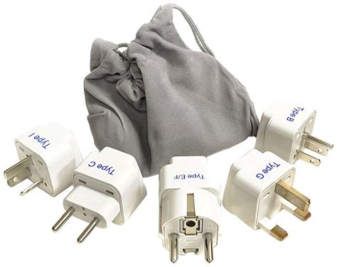 Ceptics Adapter Plug Set For World Wide International Travel Use