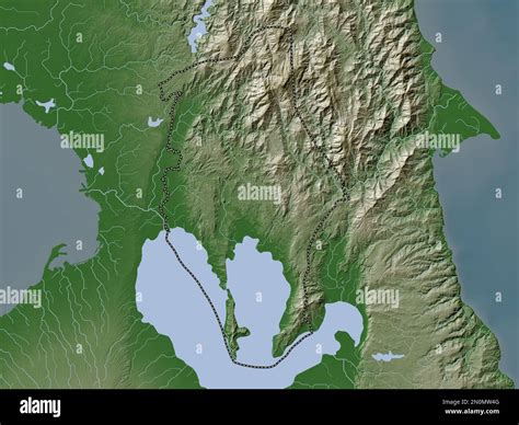 Rizal, province of Philippines. Elevation map colored in wiki style ...