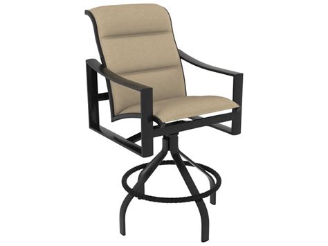 Tropitone Kenzo Padded Sling Aluminum Swivel Outdoor Bar Stool Tp381527ps28