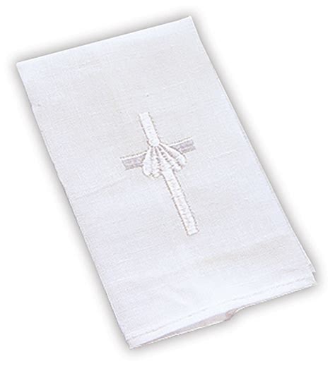 Keepsake Baptismal Napkin W Cross Shell 4 Pack Church Partner