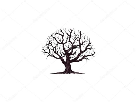 ilustración del vector del árbol muerto árbol marchito dibujo a mano 2023