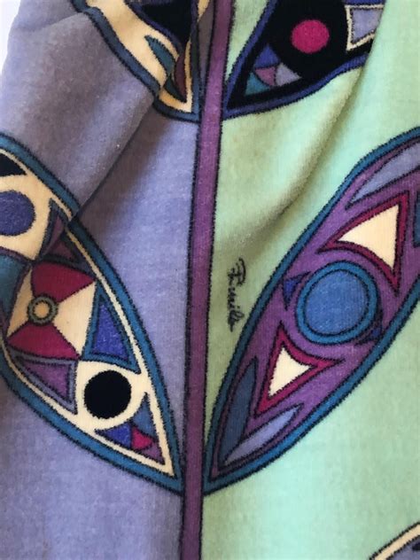 EMILIO PUCCI 1960s Multicolour Signature Print V Neck Long Dress