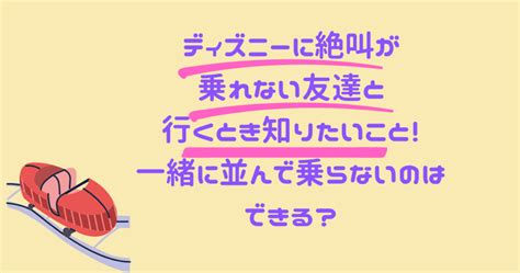 ディズニーに絶叫が乗れない友達と行くとき知りたいこと！一緒に並んで乗らないのはできる？ 日常向上ハピネス上等！