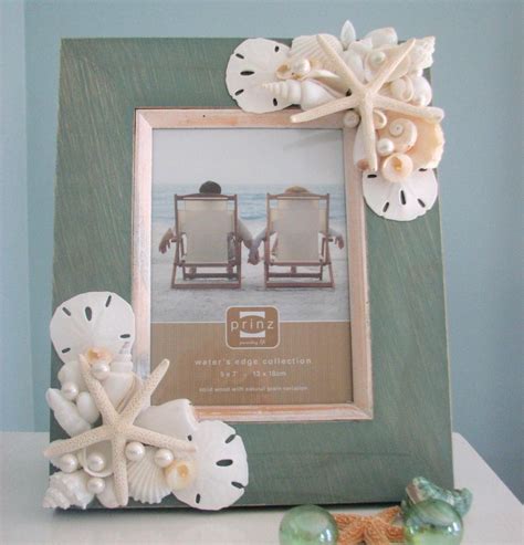 Nautical Decor Seashell Frame Beach Decor Shell Frames W Starfish