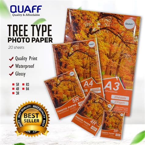 Quaff Tree Type Glossy Photo Paper R R R A Size Gsm Sheets