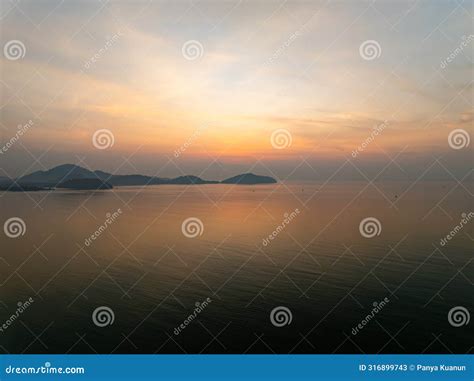 Aerial View Sunset Sky Nature Beautiful Light Sunset Or Sunrise Over