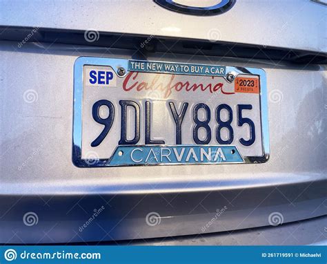 Carvana License Plate Frame With California Vehicle License Plate On