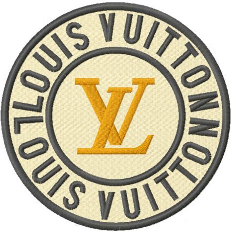 Louis Vuitton round logo embroidery design