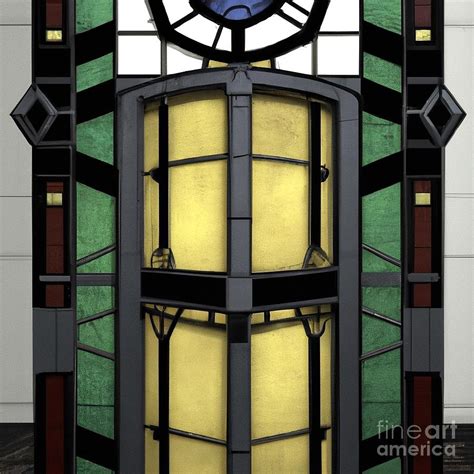 3d Look Artificial Intelligence Art Of Steampunk Stained Glass Window And Door 2 Digital Art By