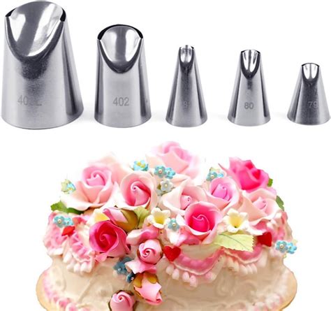 Amazon FantasyDay 5 Piece Stainless Steel Rose Flower Piping Tips