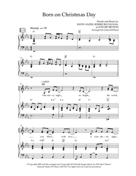 Born On Christmas Day (Choral Anthem SATB) Sheet Music PDF (Lifeway Choral / Arr. Camp Kirkland ...