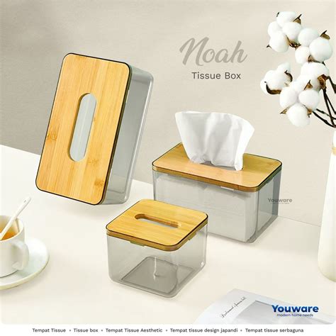 Jual Youware Noah Kotak Tisu Transparan Tissue Box Tutup Bambu