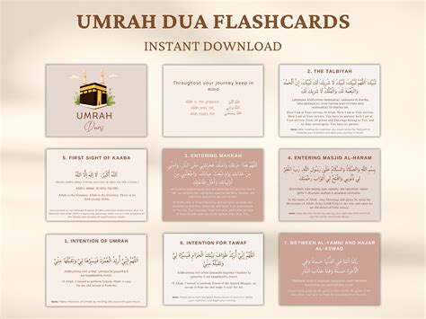 Umrah Duas Printable Umrah Dua Cards Digital Umrah Dua Flashcards