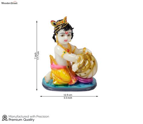 Buy Handpainted Lord Krishna Idol Makhan Chor God Figurines At Off