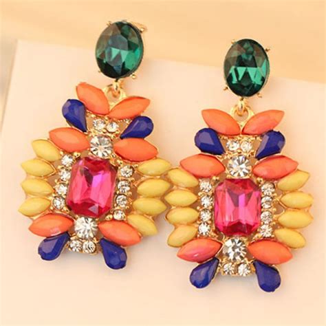 Free Shipping Beautiful Multi Colored Fashion Earrings On Luulla