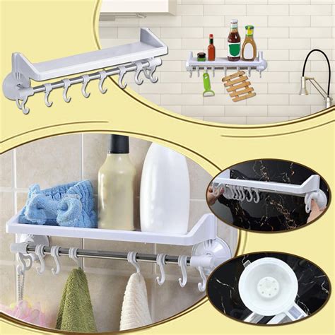 Ctnporpo Kitchen Supplies Storage Rack Cup Bathroom Suction Shelf