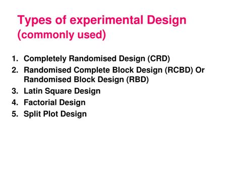 Different Types Of Experimental Design