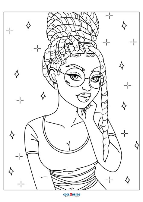 coloring pages black girl ready for download