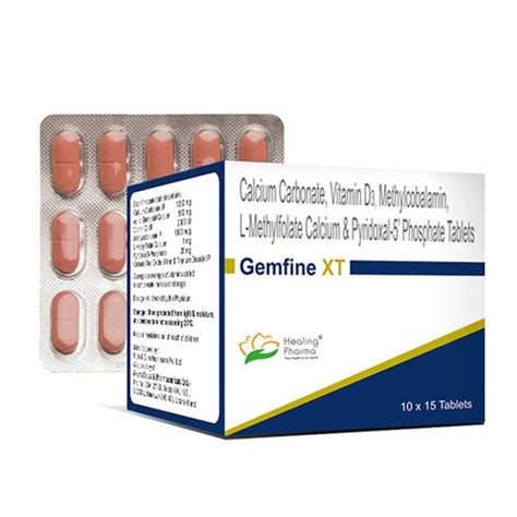 Gemfine Xt Calcium Carbonate Ip 1250mg Eq To Elemental Calcium 500mg Vitamin D3 Ip 2000iu