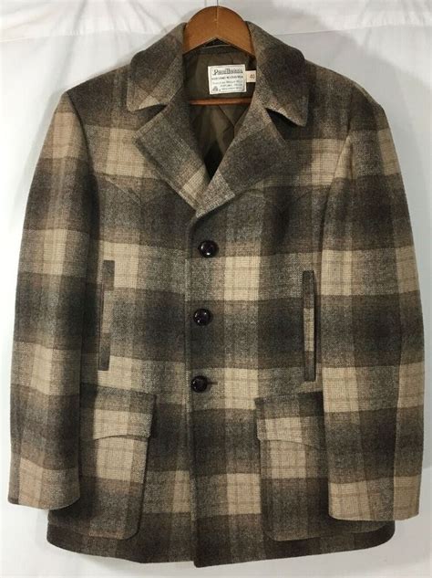 Vintage Pendleton Wool Coat High Grade Western Wear Plaid Blanket