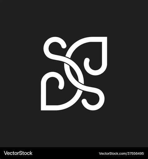 Letters Sd Linked Curves Line Loop Design Logo Vector Image