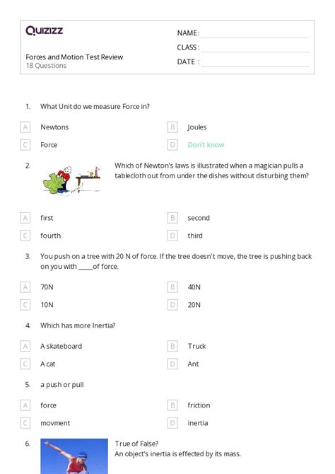 50 Newtons Third Law Worksheets On Quizizz Free Printable