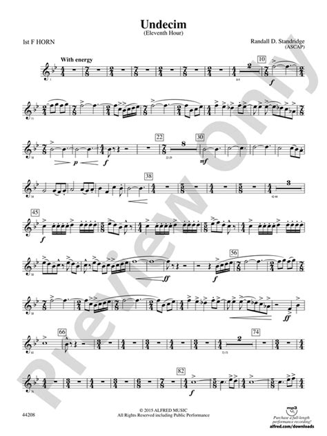 Undecim 1st F Horn 1st F Horn Part Digital Sheet Music Download