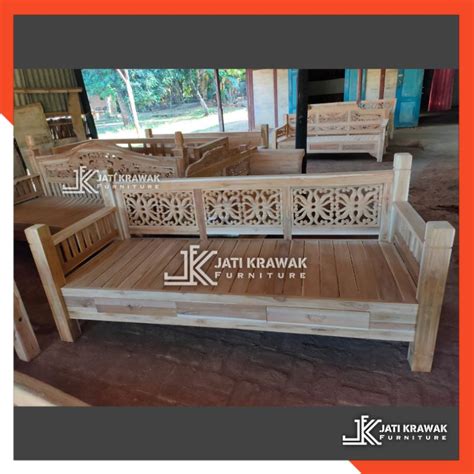 Jual Bale Bale Daybed Ukiran Gurita Kayu Jati Bangku Bale Kayu Jati