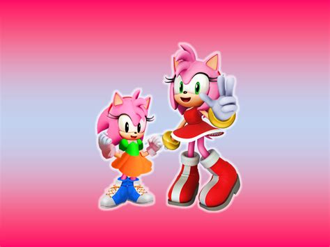 Classic Amy Rose And Classic Sonic