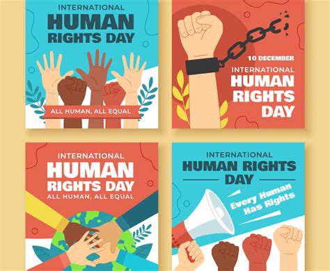 Human Rights Day Social Media Template Vector Art Graphics