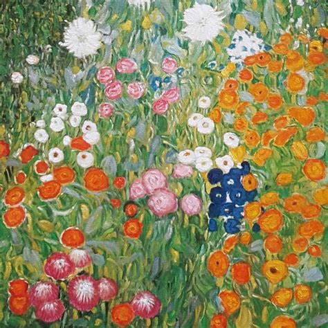 Gustav Klimt Flower Garden 1907 Oil On Canvas High Quality Hand