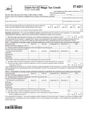 Fillable Online Tax Ny Form It Claim For Ez Wage Tax Credit