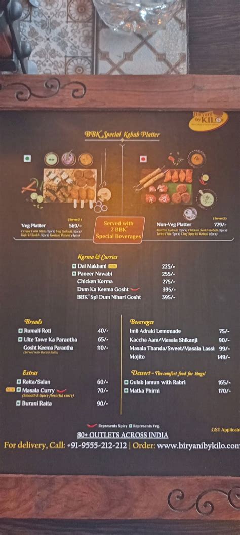 Menu At Biryani By Kilo Panchkula Panchkula