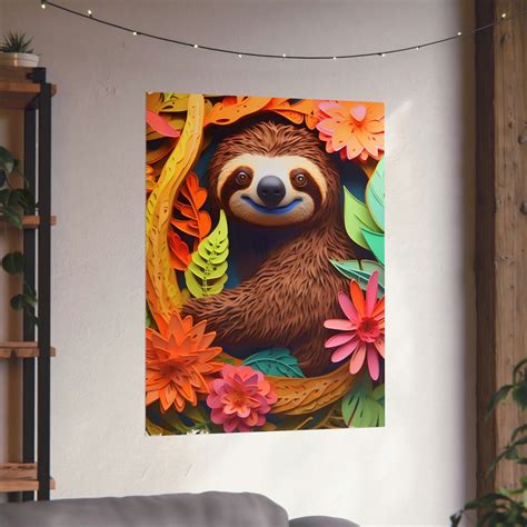 Vibrant Pura Vida Sloth Enhanced Poster Wall Art Decor Costa Rica Pura