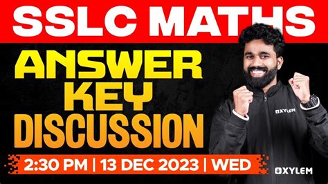 Sslc Christmas Exam Maths Answer Key Discussion Xylem Sslc Youtube