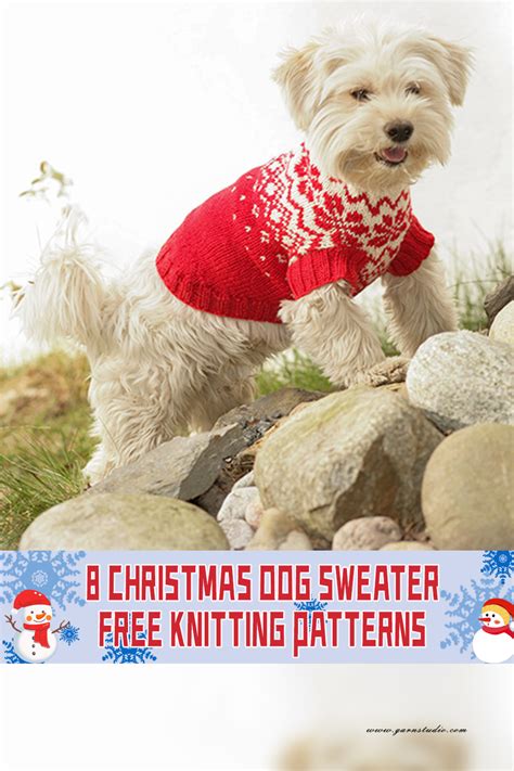 8 Christmas Dog Sweater Knitting Patterns - FREE - iGOODideas.com